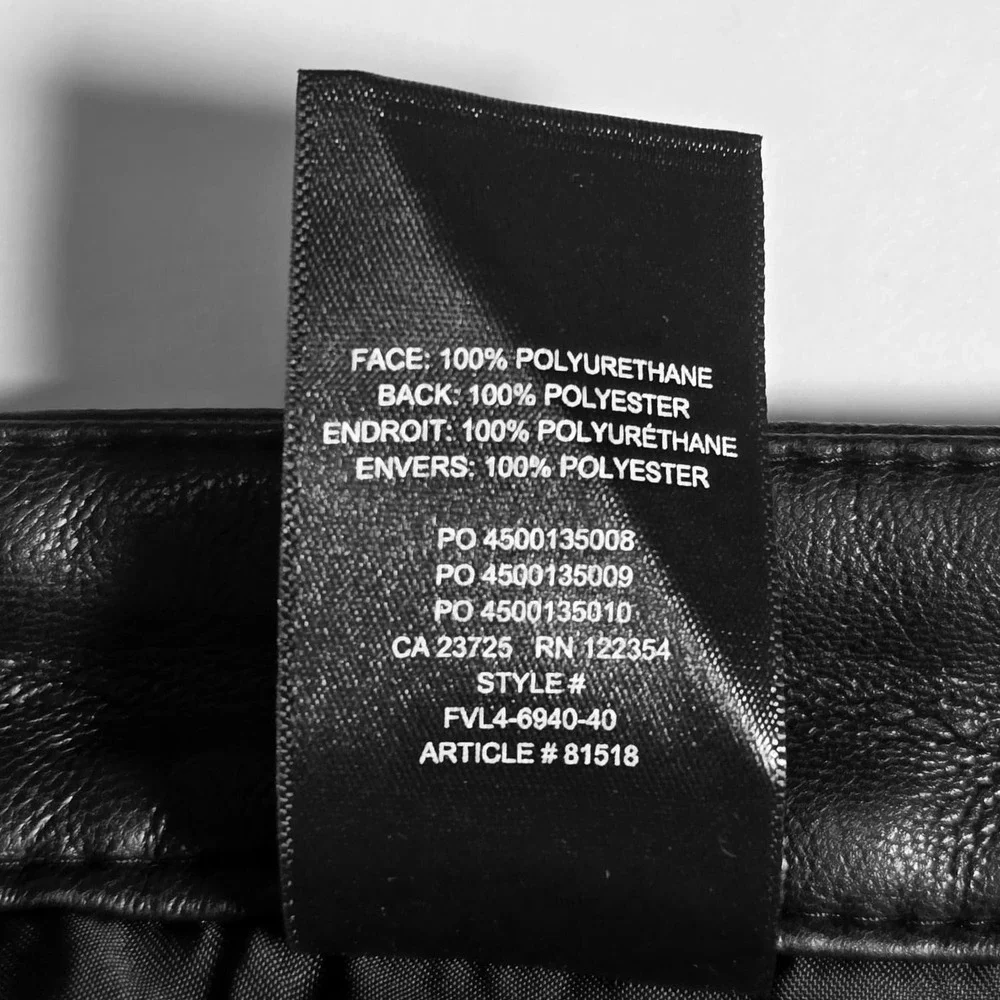 Wilfred Aritzia Melina Black Faux Leather Pants High Rise Straight Leg 10 Medium
